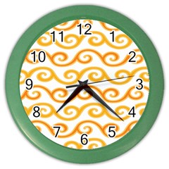 Seamless-pattern-ibatik-luxury-style-vector Color Wall Clock by nateshop