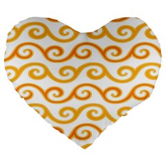 Seamless-pattern-ibatik-luxury-style-vector Large 19  Premium Heart Shape Cushions by nateshop