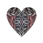 Pink Grey Repeats Symmetry Heart Magnet Front