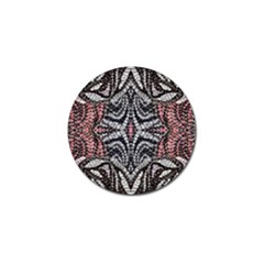 Pink Grey Repeats Symmetry Golf Ball Marker (10 Pack) by kaleidomarblingart