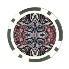 Pink Grey Repeats Symmetry Poker Chip Card Guard by kaleidomarblingart