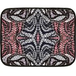 Pink Grey Repeats Symmetry Fleece Blanket (Mini) 35 x27  Blanket