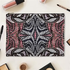 Pink Grey Repeats Symmetry Cosmetic Bag (xl) by kaleidomarblingart