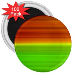 Orange And Green Blur Abstract Print 3  Magnets (100 Pack) by dflcprintsclothing