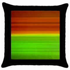 Orange And Green Blur Abstract Print Throw Pillow Case (black) by dflcprintsclothing