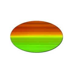 Orange And Green Blur Abstract Print Sticker (oval)