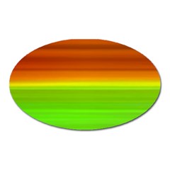 Orange And Green Blur Abstract Print Oval Magnet by dflcprintsclothing