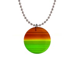 Orange And Green Blur Abstract Print 1  Button Necklace by dflcprintsclothing