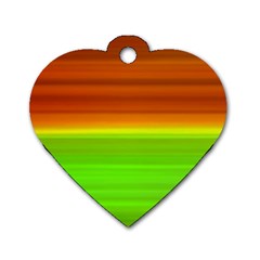 Orange And Green Blur Abstract Print Dog Tag Heart (one Side) by dflcprintsclothing