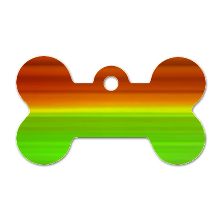 Orange And Green Blur Abstract Print Dog Tag Bone (Two Sides)