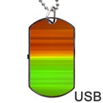 Orange And Green Blur Abstract Print Dog Tag USB Flash (Two Sides) Front