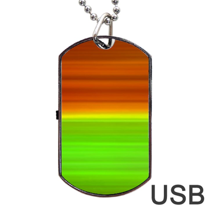 Orange And Green Blur Abstract Print Dog Tag USB Flash (Two Sides)