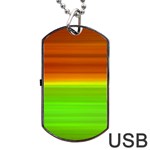 Orange And Green Blur Abstract Print Dog Tag USB Flash (Two Sides) Back