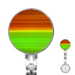 Orange And Green Blur Abstract Print Stainless Steel Nurses Watch Front