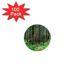 Forest Woods Nature Landscape Tree 1  Mini Buttons (100 Pack)  by Celenk