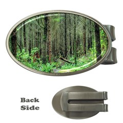 Forest Woods Nature Landscape Tree Money Clips (oval)  by Celenk