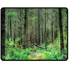 Forest Woods Nature Landscape Tree Fleece Blanket (medium)  by Celenk