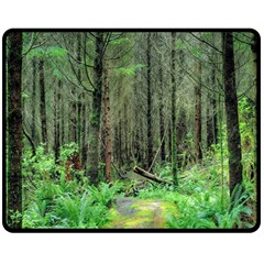 Forest Woods Nature Landscape Tree Double Sided Fleece Blanket (medium)  by Celenk