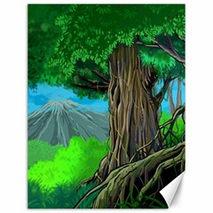 Green Forest Tropical Jungle Tree Wood Nature Canvas 12  X 16  by Wegoenart