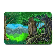 Green Forest Tropical Jungle Tree Wood Nature Plate Mats by Wegoenart