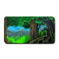 Green Forest Tropical Jungle Tree Wood Nature Medium Bar Mat by Wegoenart