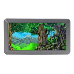 Green Forest Tropical Jungle Tree Wood Nature Memory Card Reader (mini) by Wegoenart