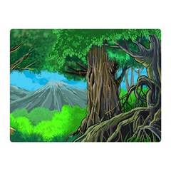 Green Forest Tropical Jungle Tree Wood Nature Double Sided Flano Blanket (mini)  by Wegoenart