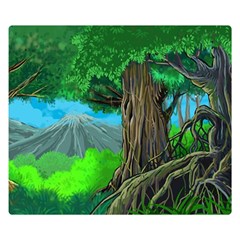 Green Forest Tropical Jungle Tree Wood Nature Double Sided Flano Blanket (small)  by Wegoenart