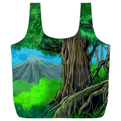 Green Forest Tropical Jungle Tree Wood Nature Full Print Recycle Bag (xxxl) by Wegoenart