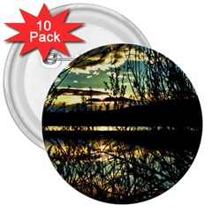 Forest Sunset Dusk Reflection 3  Buttons (10 Pack)  by Wegoenart