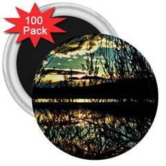 Forest Sunset Dusk Reflection 3  Magnets (100 Pack) by Wegoenart