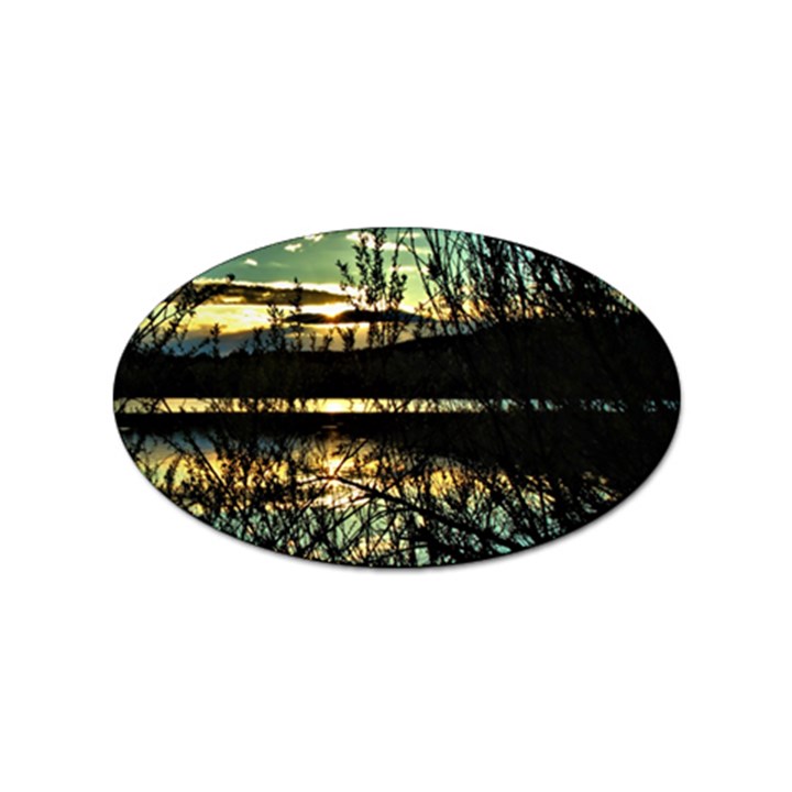 Forest Sunset Dusk Reflection Sticker Oval (10 pack)