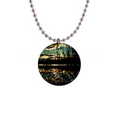 Forest Sunset Dusk Reflection 1  Button Necklace by Wegoenart