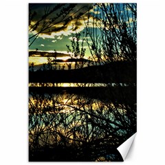 Forest Sunset Dusk Reflection Canvas 12  X 18  by Wegoenart