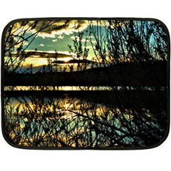 Forest Sunset Dusk Reflection Double Sided Fleece Blanket (mini)  by Wegoenart