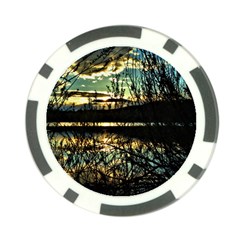 Forest Sunset Dusk Reflection Poker Chip Card Guard (10 Pack) by Wegoenart