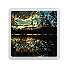 Forest Sunset Dusk Reflection Memory Card Reader (square) by Wegoenart