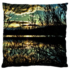 Forest Sunset Dusk Reflection Large Cushion Case (two Sides) by Wegoenart