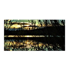 Forest Sunset Dusk Reflection Satin Wrap 35  X 70  by Wegoenart