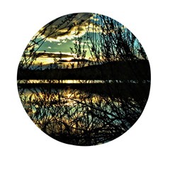 Forest Sunset Dusk Reflection Mini Round Pill Box by Wegoenart