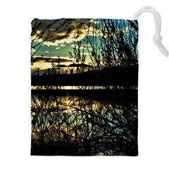 Forest Sunset Dusk Reflection Drawstring Pouch (5xl) by Wegoenart