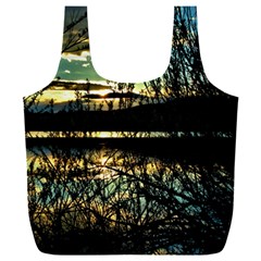 Forest Sunset Dusk Reflection Full Print Recycle Bag (xxl) by Wegoenart