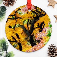 Japan Garden Color Tree Zen Ornament (round) by Wegoenart