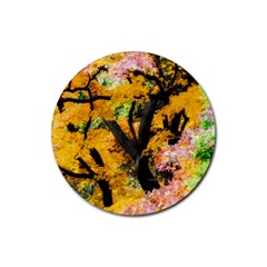 Japan Garden Color Tree Zen Rubber Coaster (round) by Wegoenart