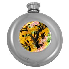 Japan Garden Color Tree Zen Round Hip Flask (5 Oz) by Wegoenart