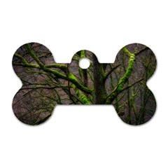 Tree Moss Forest Bark Wood Trunk Dog Tag Bone (one Side) by Wegoenart