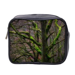 Tree Moss Forest Bark Wood Trunk Mini Toiletries Bag (two Sides) by Wegoenart