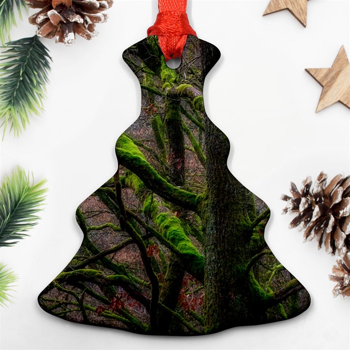 Tree Moss Forest Bark Wood Trunk Ornament (Christmas Tree) 