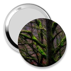 Tree Moss Forest Bark Wood Trunk 3  Handbag Mirrors by Wegoenart