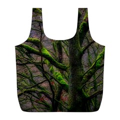 Tree Moss Forest Bark Wood Trunk Full Print Recycle Bag (l) by Wegoenart